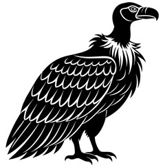 Vulture bird. Bird predator icon. Nature evil. Nature, bird watching and ornithology design| Vector illustration isolated on white background. 