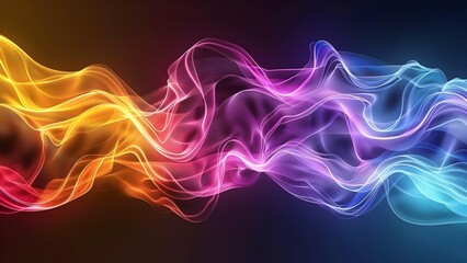 Naklejka premium Vibrant D Gradient Waves with Volumetric Lighting for Design Projects. Concept Vibrant D Gradient Waves, Volumetric Lighting, Design Projects
