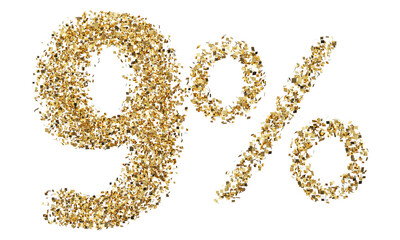 9 percent discount golden glitter
