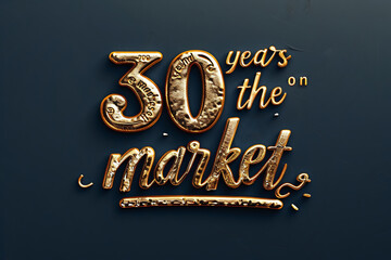 On a black background, the inscription in gold letters "30 years in marketing"