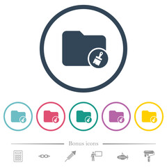 Obraz premium Directory paste flat color icons in round outlines