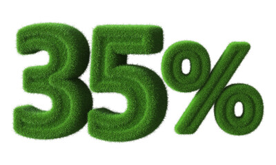 35 percent discount green grass 3d render