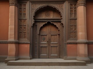 Obraz premium Architectural masterpieces of the Mughal emperors in ancient India and the renovation of gates entrance to the temple of heaven