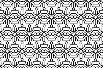Abstract seamless Art Deco pattern. Decorative luxury repeating ornamental pattern with black thin line.