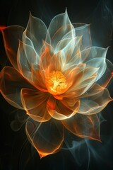 Vibrant Orange Flower on Black Background