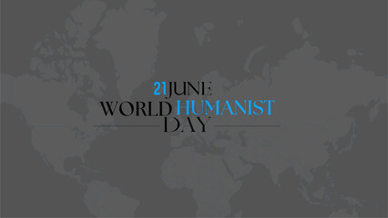  Concept World Humanist Day vector illustration template. Support, help, humanitarian theme banner.
