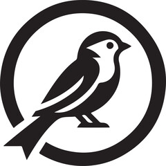 Fototapeta premium a bird is perched on a branch with a circle in the background.