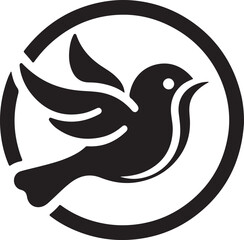 a bird is perched on a branch with a circle in the background.