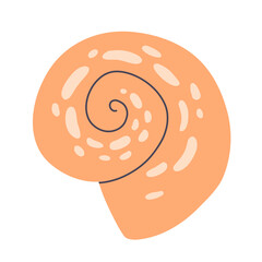 Sea shell cartoon icon. Ocean exotic underwater seashell conch aquatic mollusk, sea spiral snail collection. Tropical beach shells. Modern flat style isolated on white background. Vector illustration