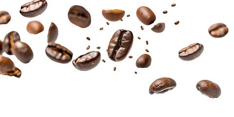 coffee beans on a transparent background, PNG is easy to use.