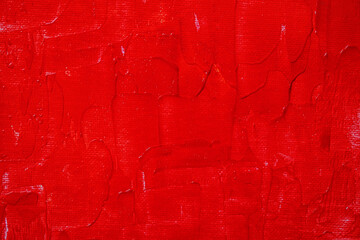 Red abstract texture on canvas, background