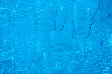 Blue abstract texture on canvas, background