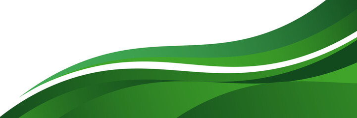 green and white business wave banner background. vector