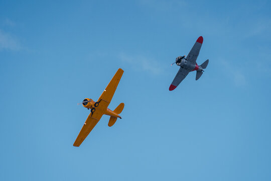 Vintage Aircrafts Soaring at Air Show