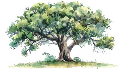 Baum Eiche Eichenbaum Umwelt Naturschutz Märchen Ast Wasserfarben Aquarell Vektor