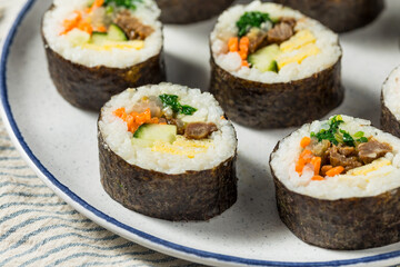 Homemade Korean Kimbap Rolls