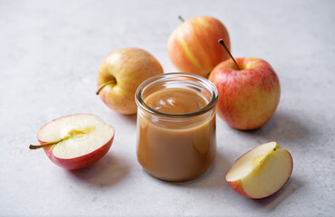 Apple puree or apple butter with fresh apples