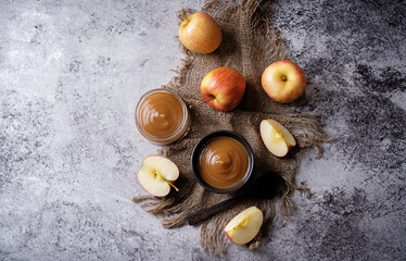 Apple puree or apple butter with fresh apples