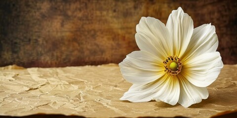 White Flower on Top of Paper