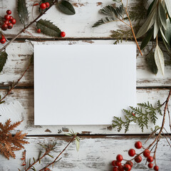 A white card with a red and green background