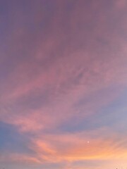 Clouds moon sunset 