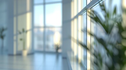 blurred office large windows background