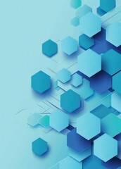 blue background with geometric hexagons for technology science design illustration