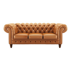 Chesterfield Sofa isolated on transparent background. illustration . Generative ai