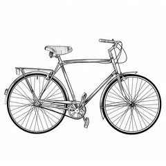 bicycle black outline, white background