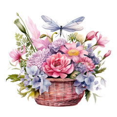 Cute Spring Basket Sublimation Clipart