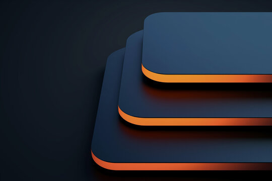 3D abstract technology background. Futuristic concept with orange neon lightning. 