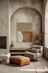 boho abstract art on a living room