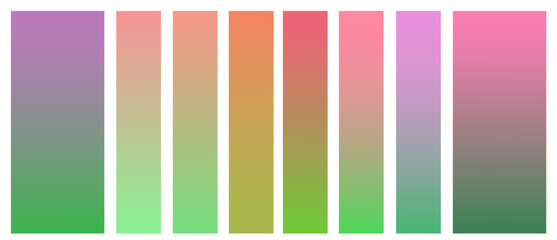 Fototapeta premium Set of gradient backgrounds. Green and pink are trendy summer colors. For graphic design. Vector illustration