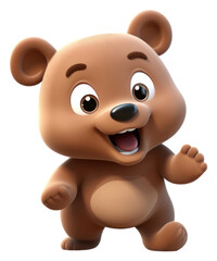 Obraz premium PNG Cartoon brown bear toy.