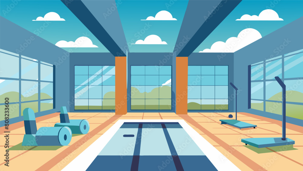 Poster a workout space with large open windows or skylights to bring in natural light and fresh air creatin