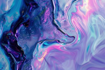 Mesmerizing Abstract fluid holographic. Abstract neon. Generate Ai