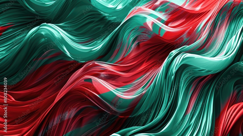 Poster the abstract picture of the two colours of red and green colours that has been created form of the w