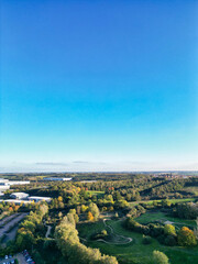 High Angle View of Central Northampton City of England United Kingdom, October 25th, 2023