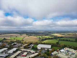 High Angle View of Central Northampton City of England United Kingdom, October 25th, 2023