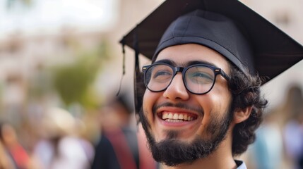 Happy Male Student in Graduation Cap