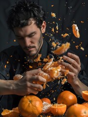 A Musician Composing a Symphonic Ode to the Sensory Delight of a Deconstructed Orange Infusing the...