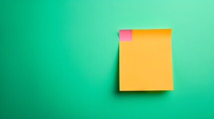 A yellow sticky note on a green background. Generative AI.