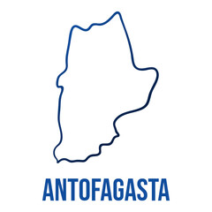 Antofagasta region simplified borders outline map