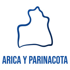 Arica y Parinacota region simplified blue gradient outline map