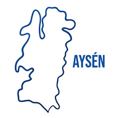 Aysén region simplified outline map