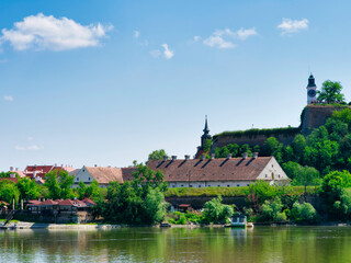 view at the village of Petrovaradin across the river of the Danube