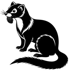 a ferret vector silhouette, in black color, against a solid white background (11)