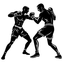 a minimalist boxing match featuring two men fighting in the boxing ring (16)