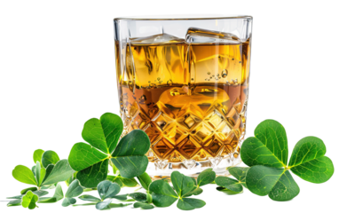 Whiskey on the Rocks on transparent or white background