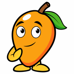 mango fruit groovy carton character vector art illustration (6)